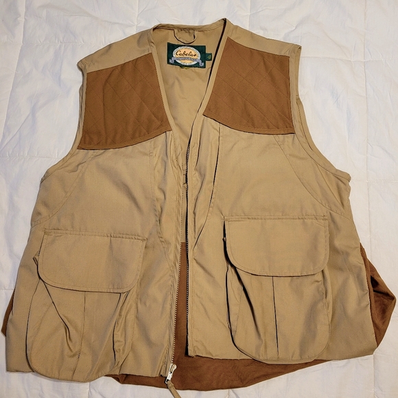 Cabela's men's Outdoor Gear zip up lining hunting hiking fishing vest size large - Picture 3 of 16
